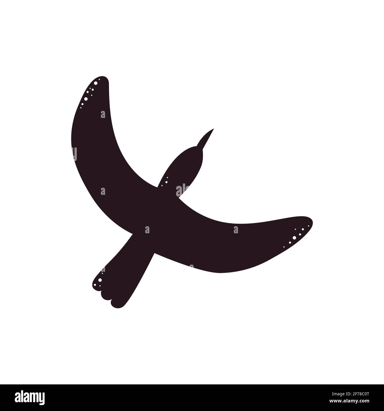 Bird silhouette - vector illustration isolated on white background. Stock Vector