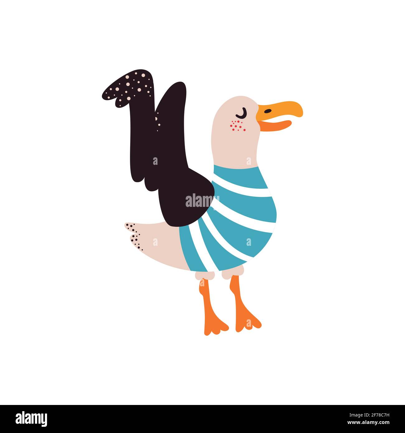 Albatross bird. Colorful vector illustration on white isolated ...