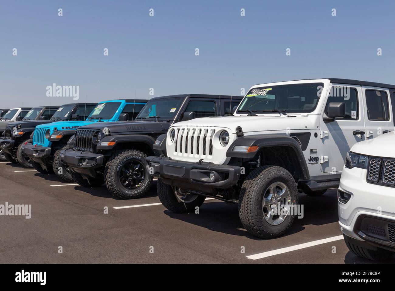 Lafayette - Circa April 2021: Jeep Wrangler display at a Chrysler  dealership. The Stellantis subsidiaries of FCA are Chrysler, Dodge, Jeep,  and Ram Stock Photo - Alamy