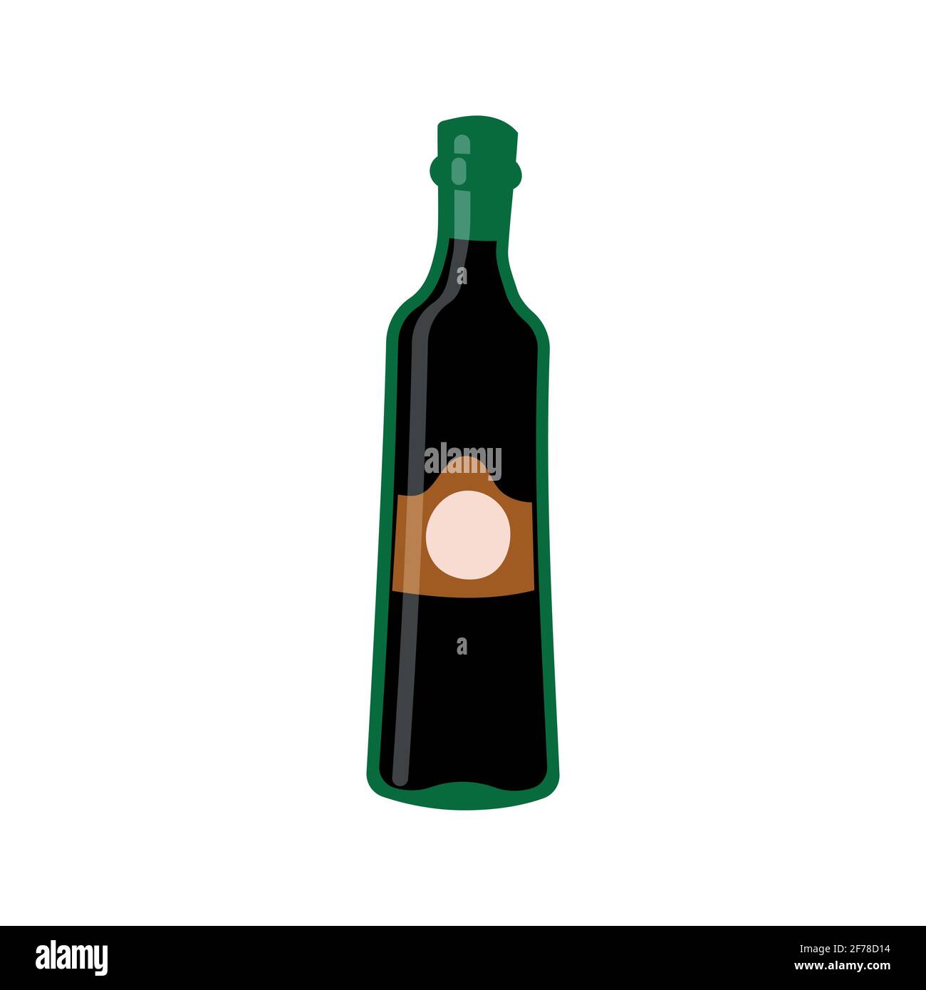 Vector illustration of olive oil bottle on white isolated background ...