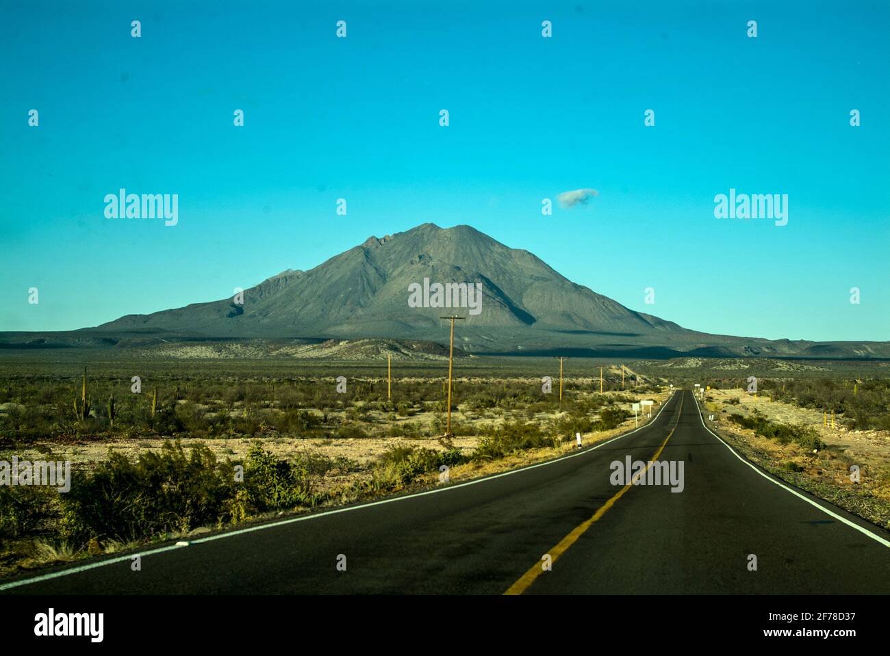 Las Tres Vírgenes volcano and road Stock Photo Alamy