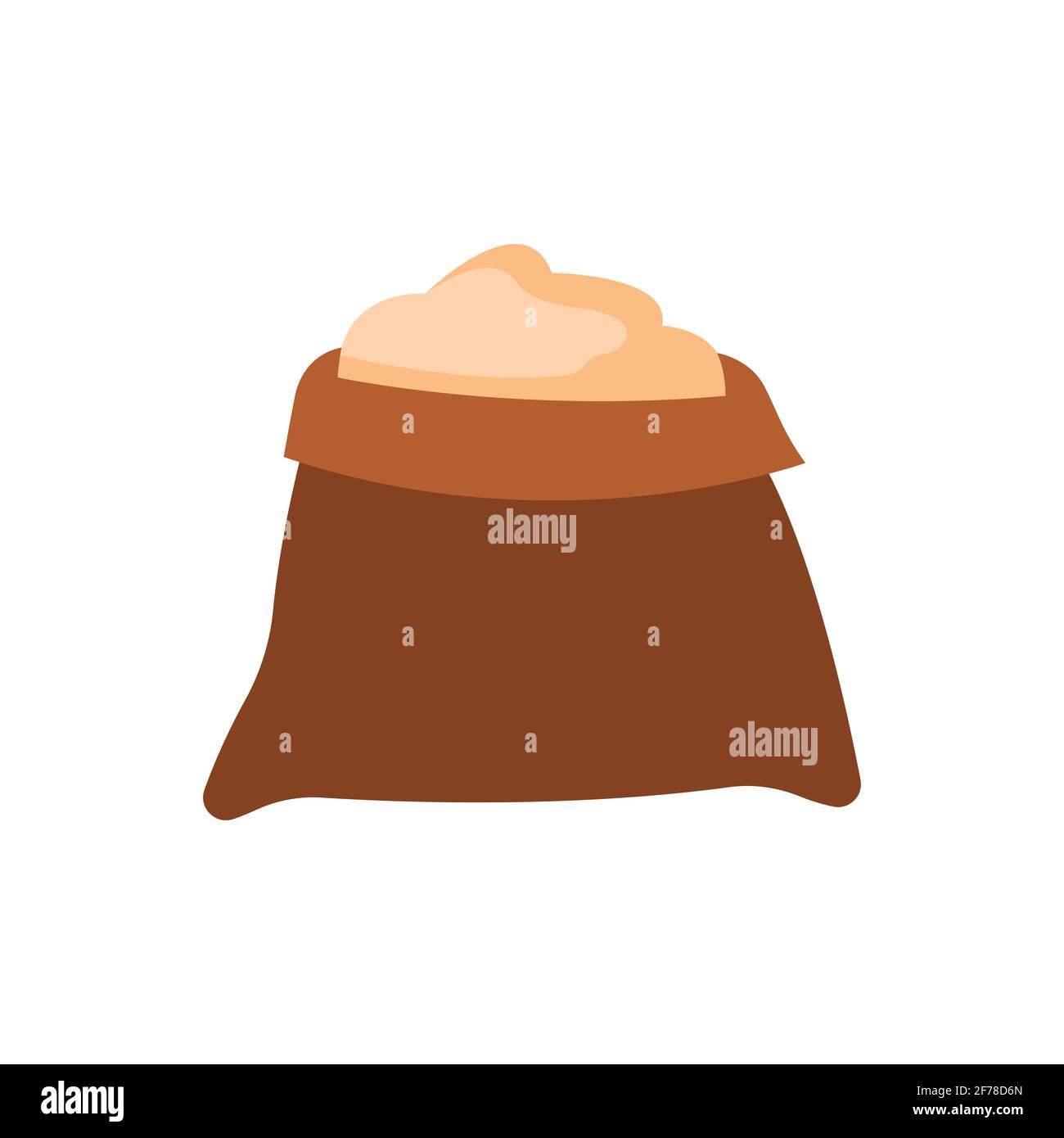 Bag of whole wheat bread flour, sketch style vector illustration isolated on white background