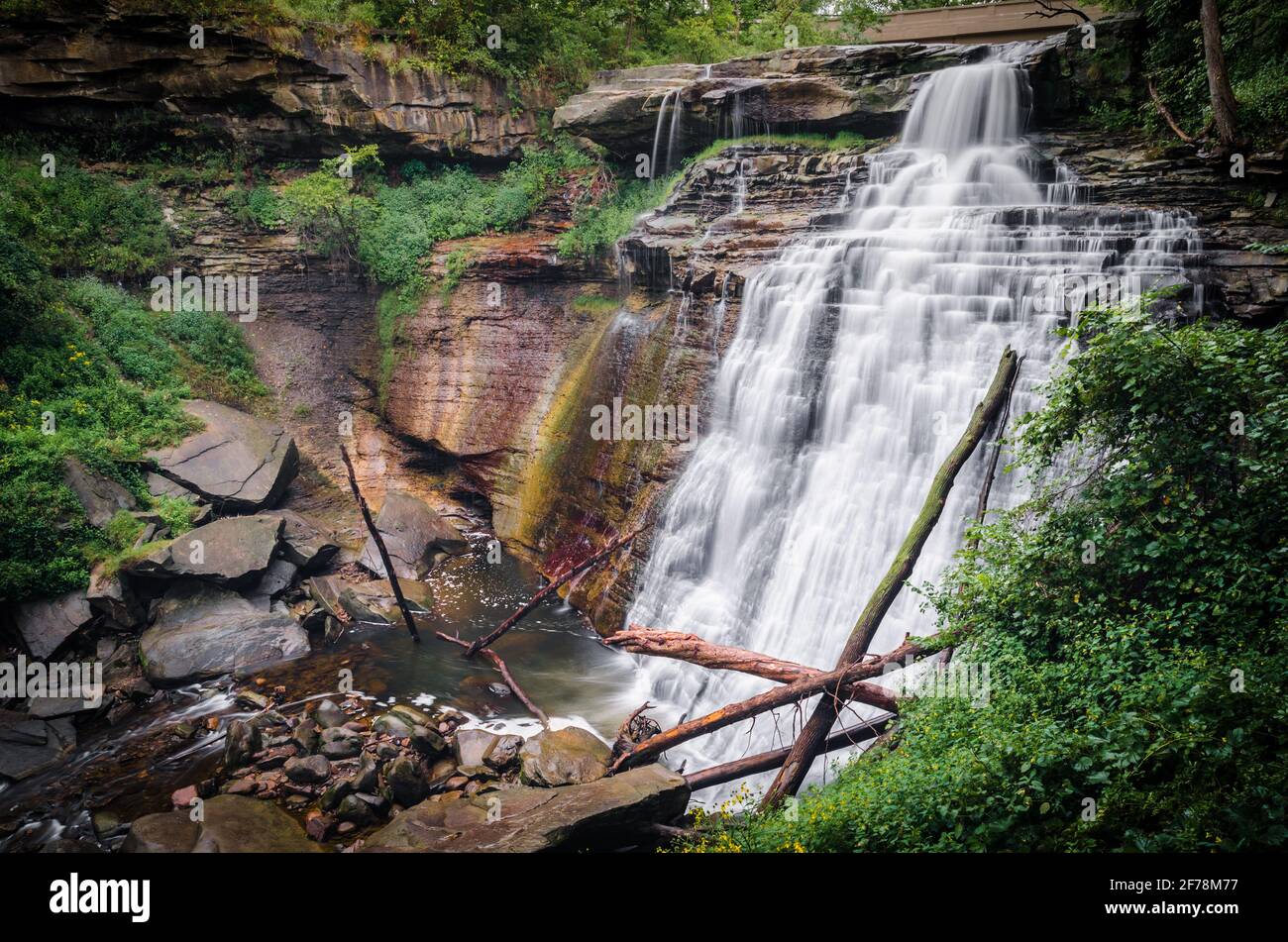 Brandywine Falls the largest waterfall in Cuyahoga Valley National Park near Cleveland, Ohio