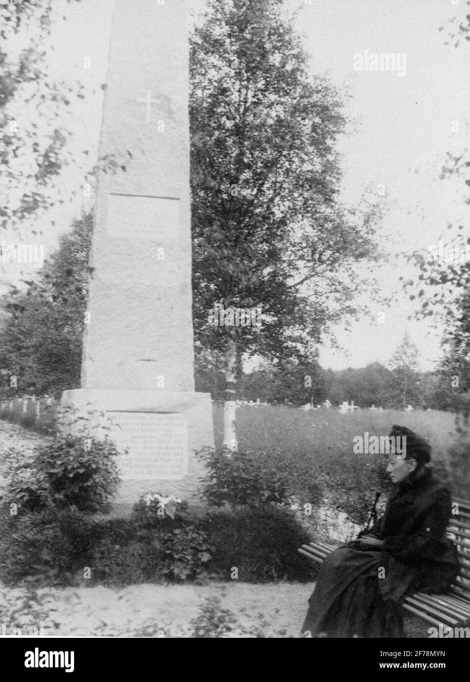 (Gällivare) Gellivaresan 1890. 'Hernösand's cemetery. Bishop Landgren's grave on July 19, 1890'. Stock Photo