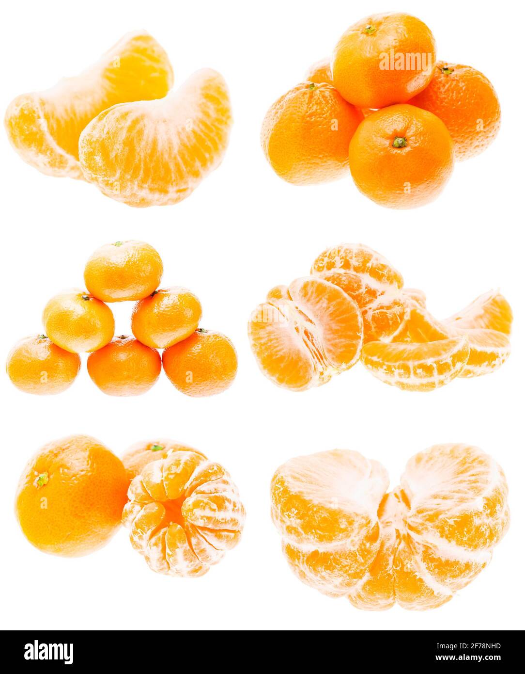 Mandarin Orange Fruits Isolated On White Background. Healthy Food