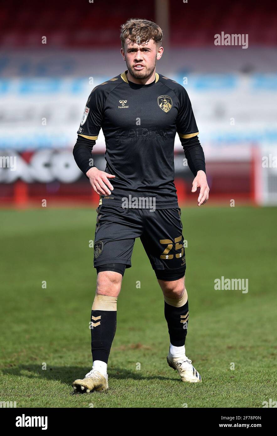 CRAWLEY, ENGLAND. APRIL 5TH Stock action picture of Oldham Athletic's Alfie McCalmont during the Sky Bet League 2 match between Crawley Town and Oldham Athletic at Broadfield Stadium, Crawley on Monday 5th April 2021. (Credit: Eddie Garvey | MI News) Credit: MI News & Sport /Alamy Live News Stock Photo