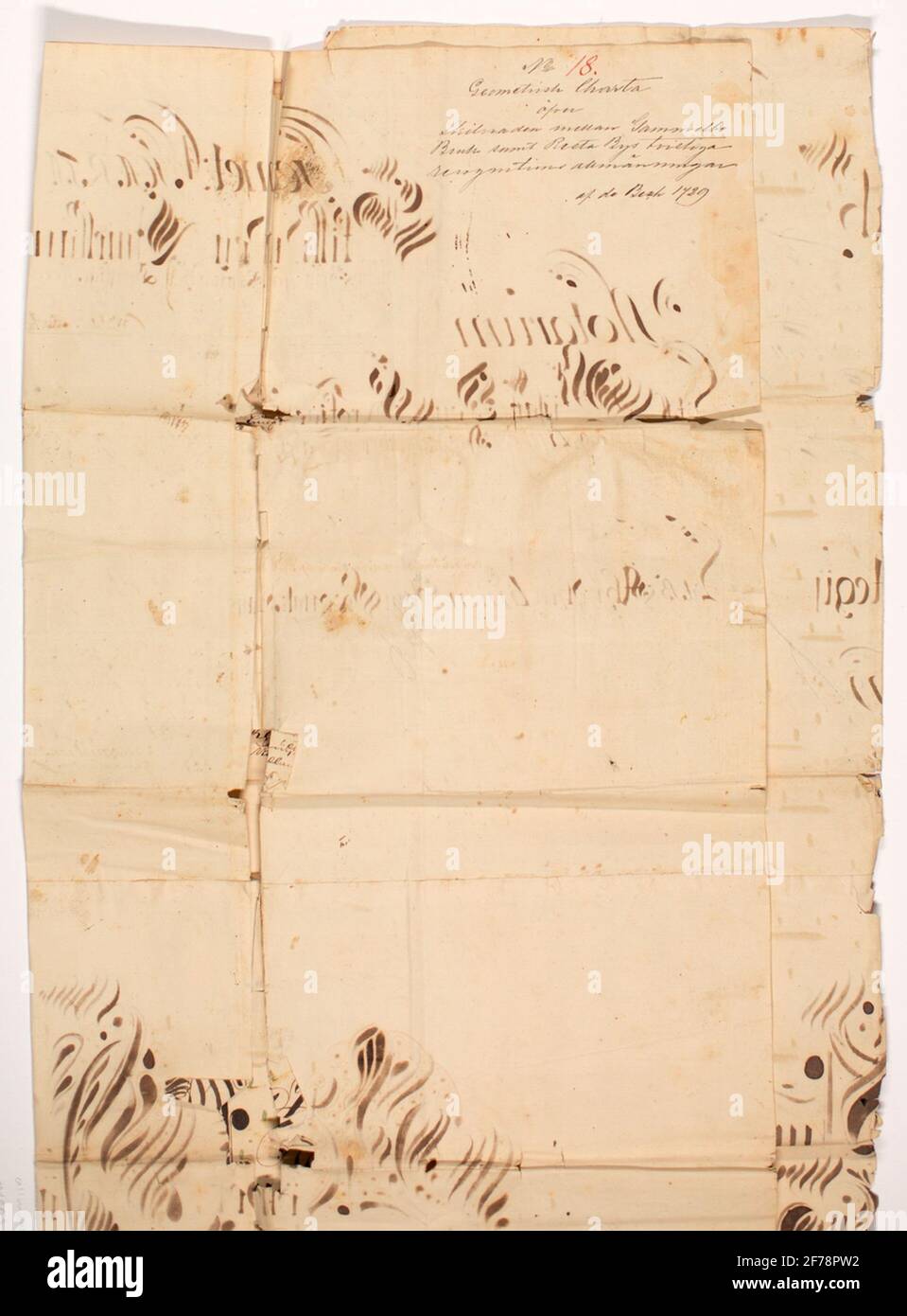 Gammelbo Recognitions Communion's disputed limit 1729.Kartor, drawings ...