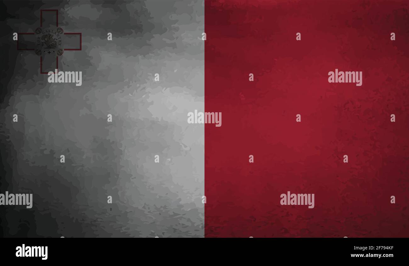 Malta flag waving grunge Stock Vector Images - Alamy