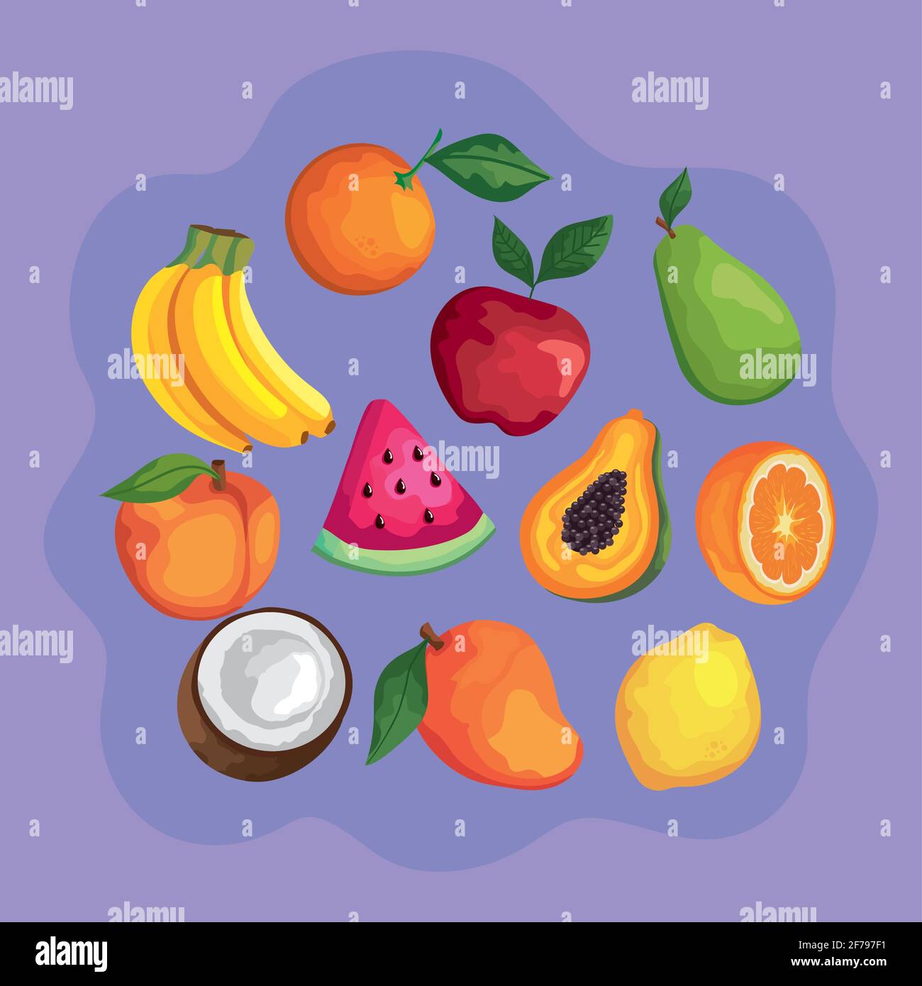 Tropical Fruits Around Stock Vector Image And Art Alamy