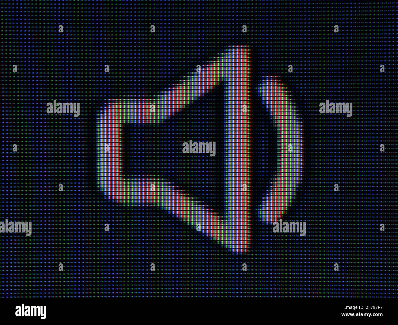 RGB smd LED colored light forming speaker volume icon. Stock Photo