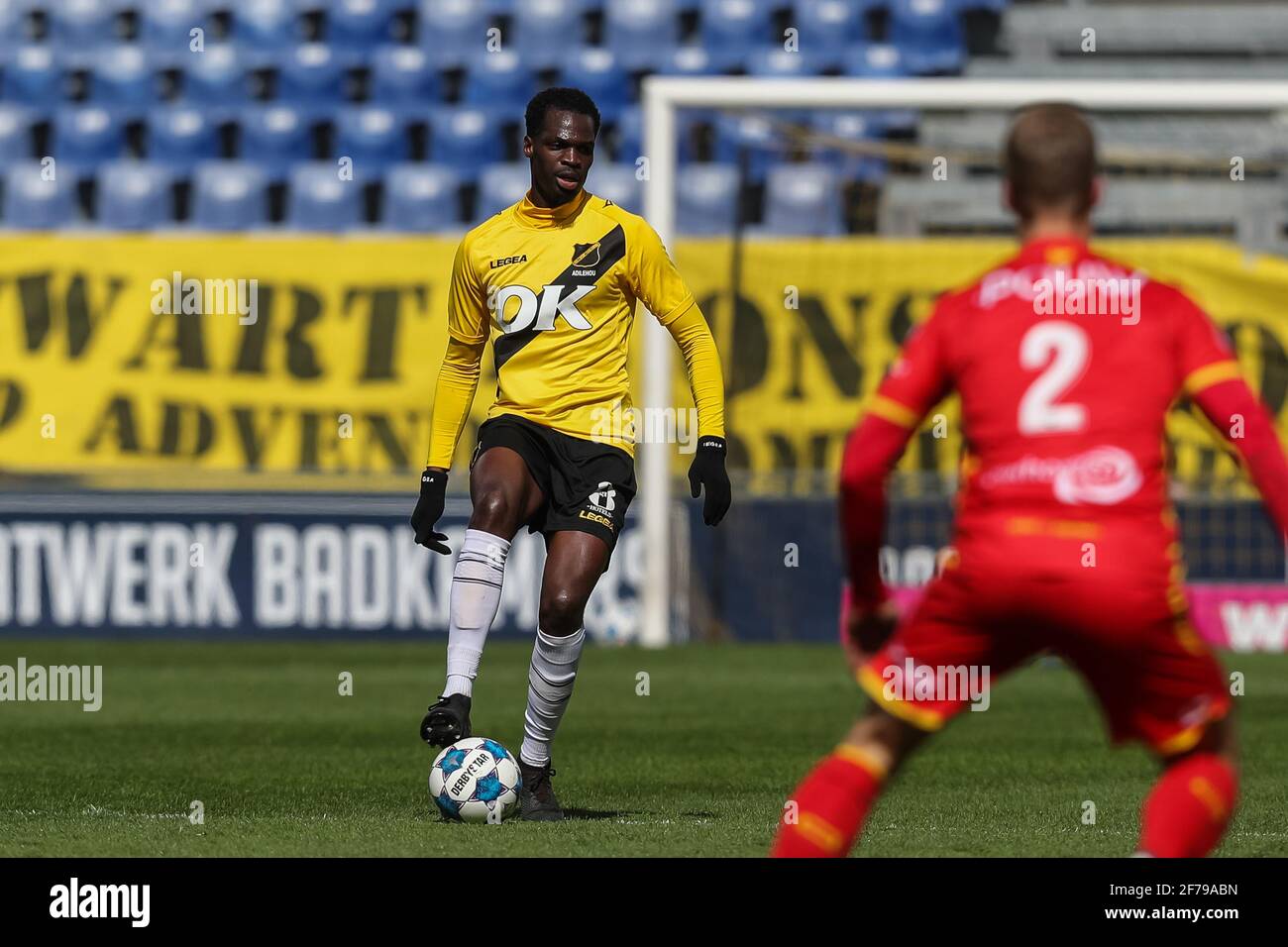 Breda Netherlands April 5 Moise Adilehou Of Nac Breda During The Dutch Keukenkampioendivisie Match Between Nac Breda And Go Ahead Eagles At Rat Ve Stock Photo Alamy