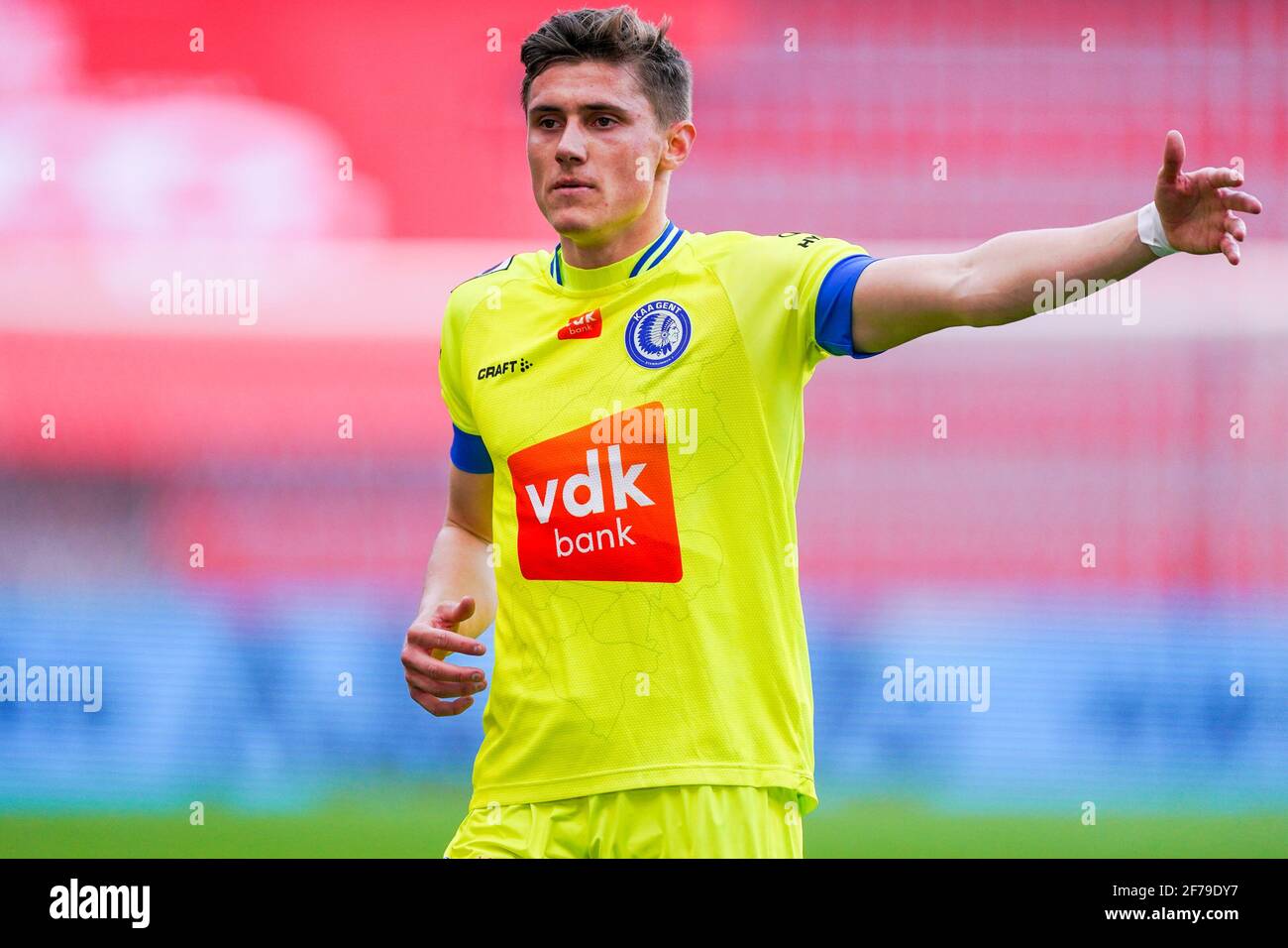Luik Belgium April 4 Alessio Castro Montes Of Kaa Gent During The Jupiler Pro League Match Between Standard De Liege And Kaa Gent At Stade Maurice Stock Photo Alamy