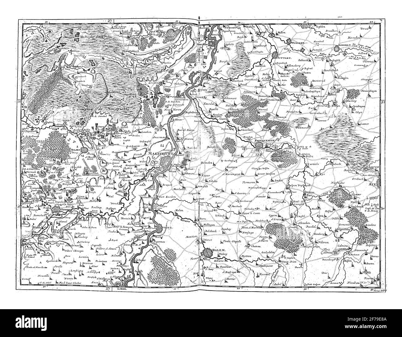 Map of Limburg, vintage engraving. Stock Photo