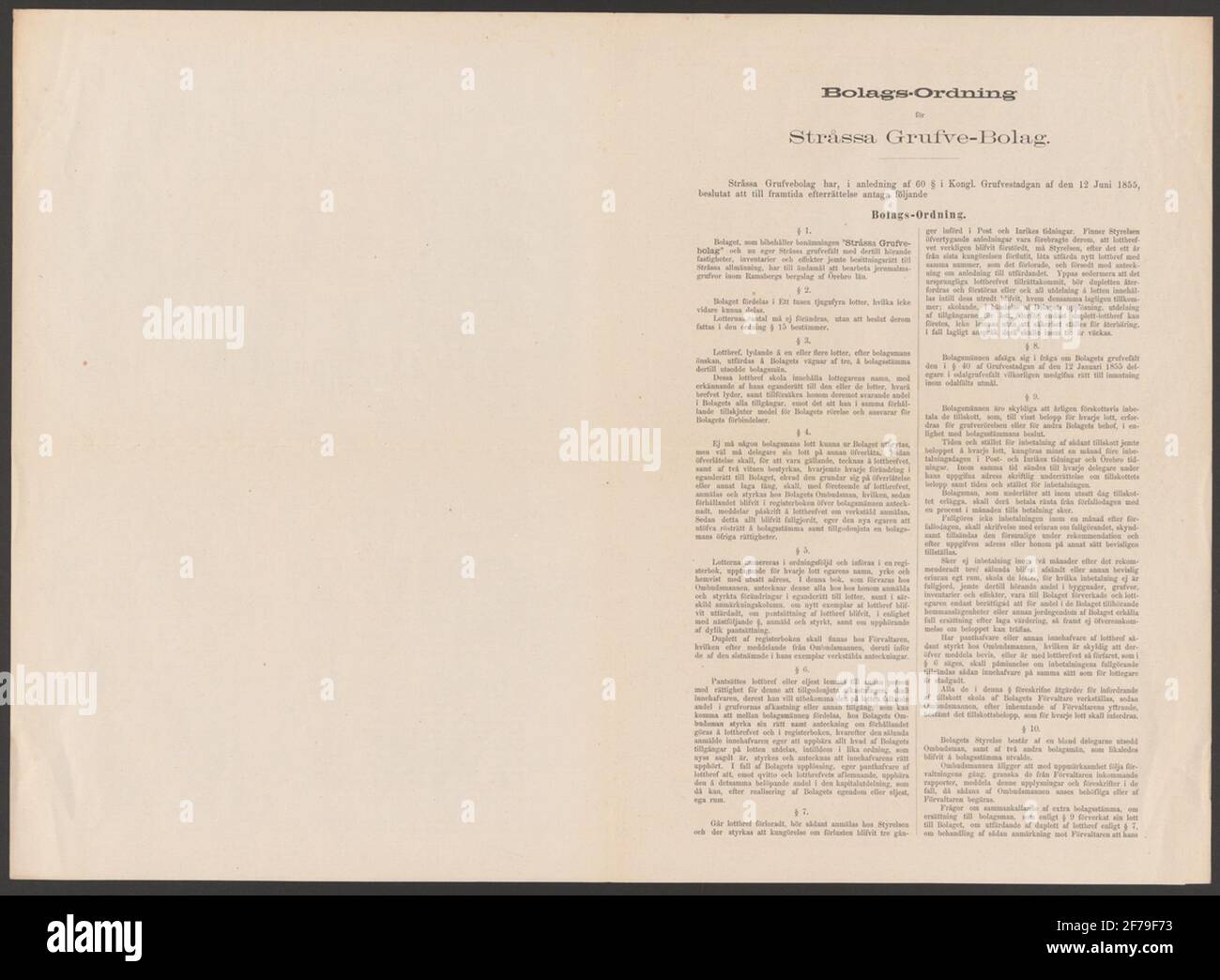 Strapping mining field chronology.Stråsa gruva.ur Carl Sahlin's