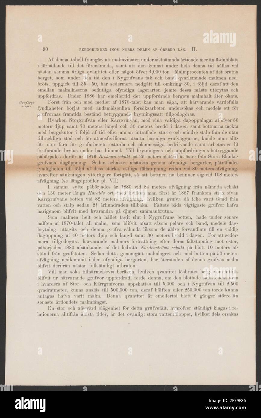 Strapping mining field chronology.Stråsa gruva.ur Carl Sahlin's