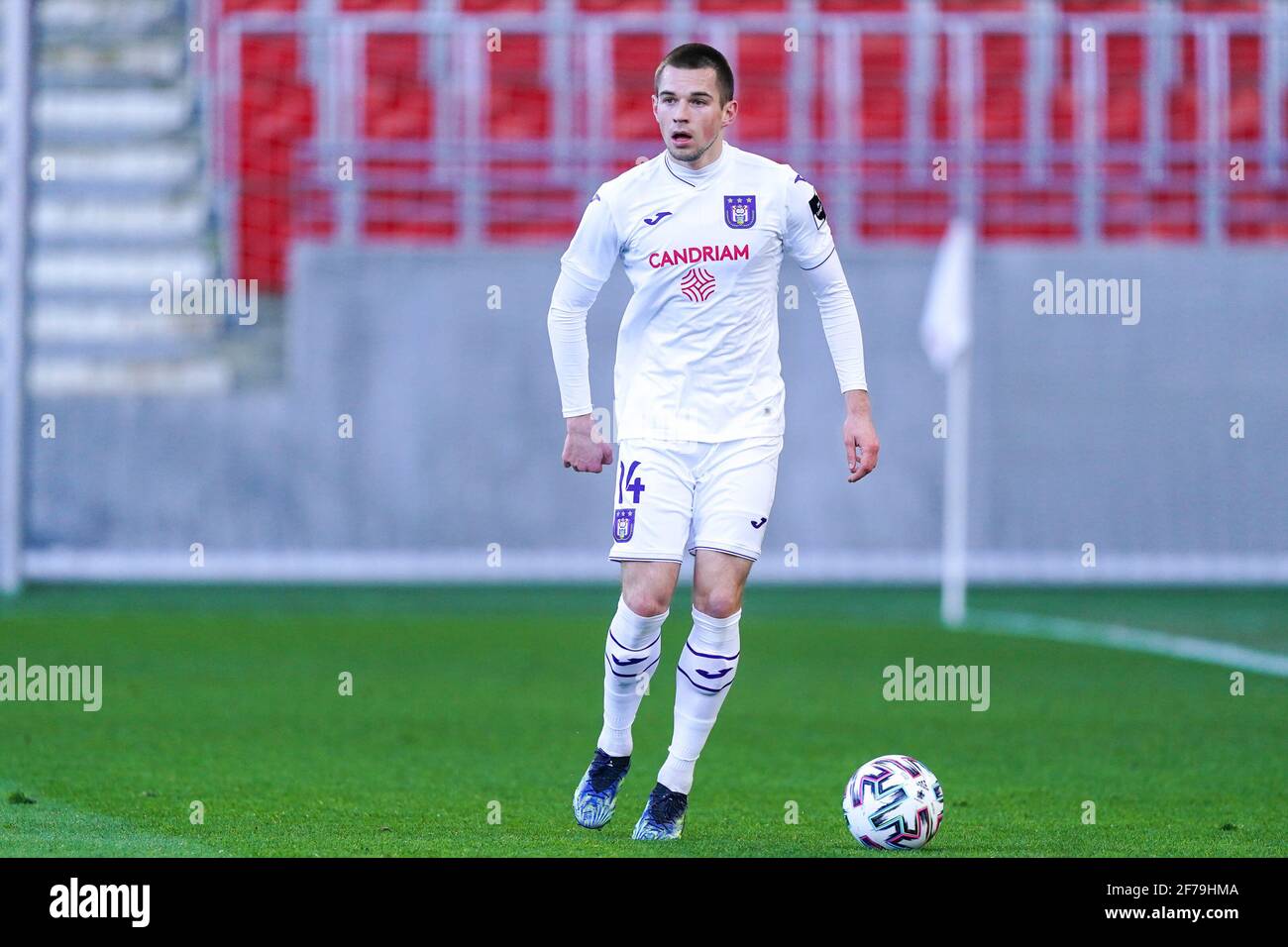 ANDERLECHT, BELGIUM - APRIL 11: 1-1 RSC Anderlecht, goal by Lukas Nmecha of RSC  Anderlecht during the Jupiler Pro League match between RSC Anderlecht Stock  Photo - Alamy