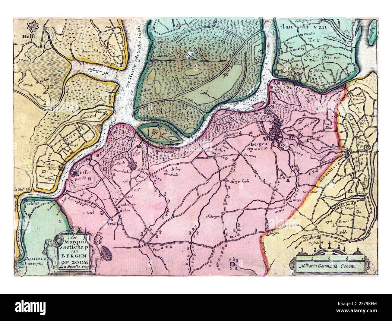 Map of the Marquisate, vintage engraving. Stock Photo