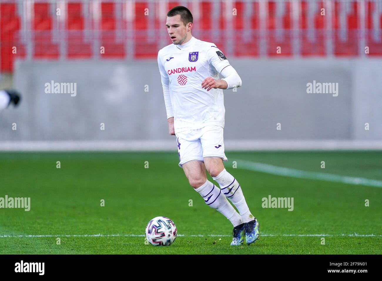 ANDERLECHT, BELGIUM - APRIL 11: 2-1 RSC Anderlecht, goal by Albert Sambi  Lokonga of RSC Anderlecht during the Jupiler Pro League match between RSC  And Stock Photo - Alamy