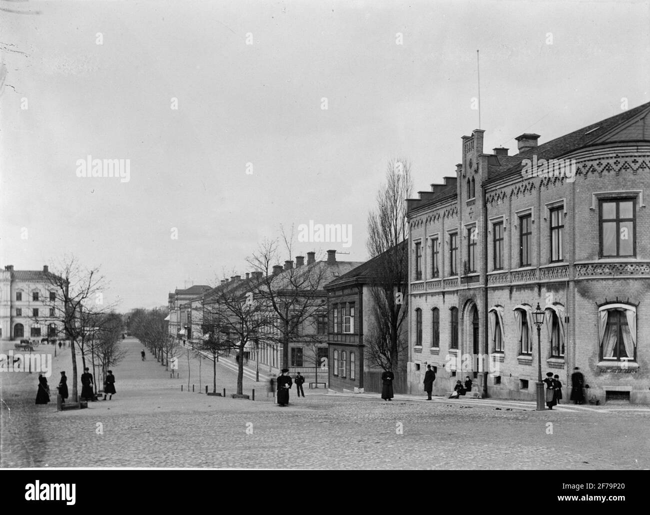 Photography from the album 'Karlstad' from 1898. Kungsgatan. Stock Photo