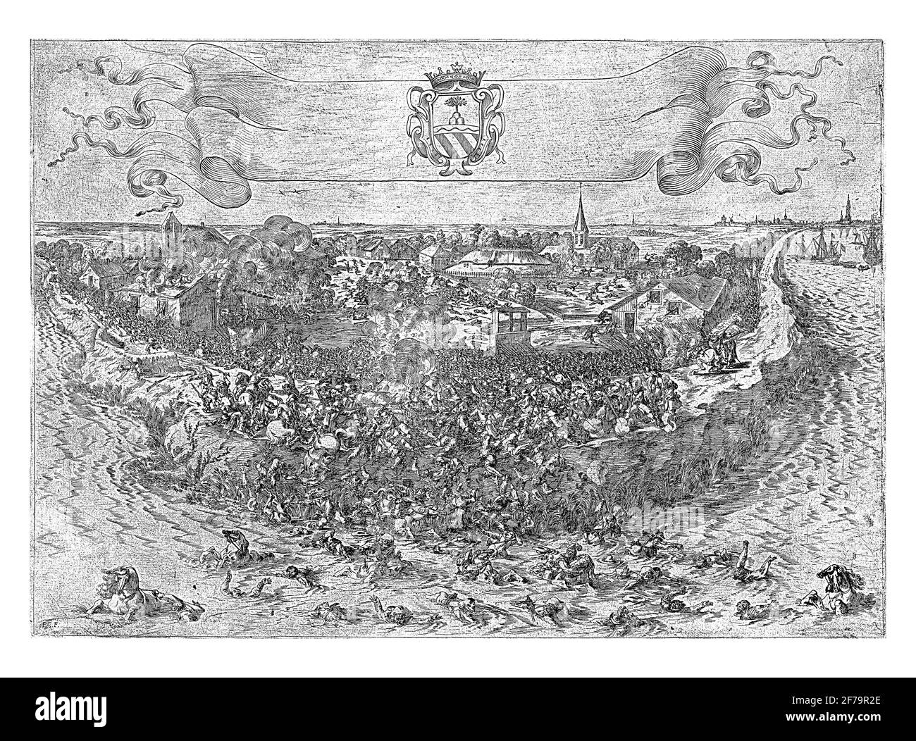 Battle of Oosterweel, vintage engraving. Stock Photo
