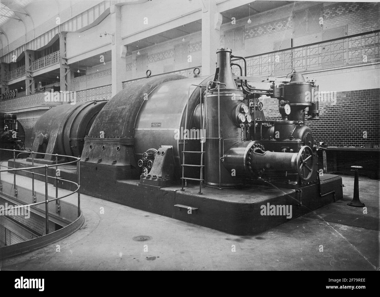 Steam turbine, Värtan. Stock Photo