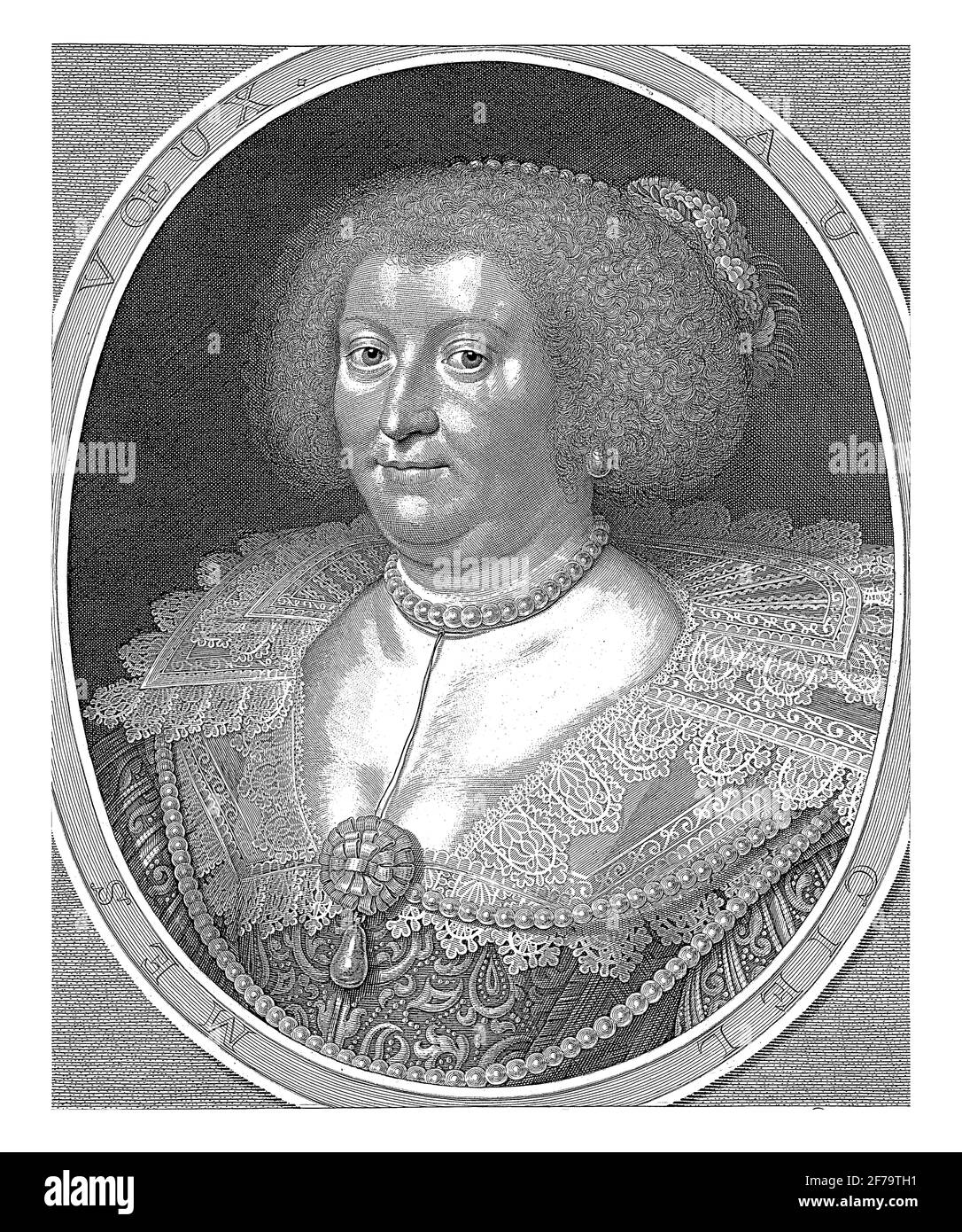 Portrait of Sophia Hedwig van Brunswijk-Wolfenbuttel, vintage engraving. Stock Photo