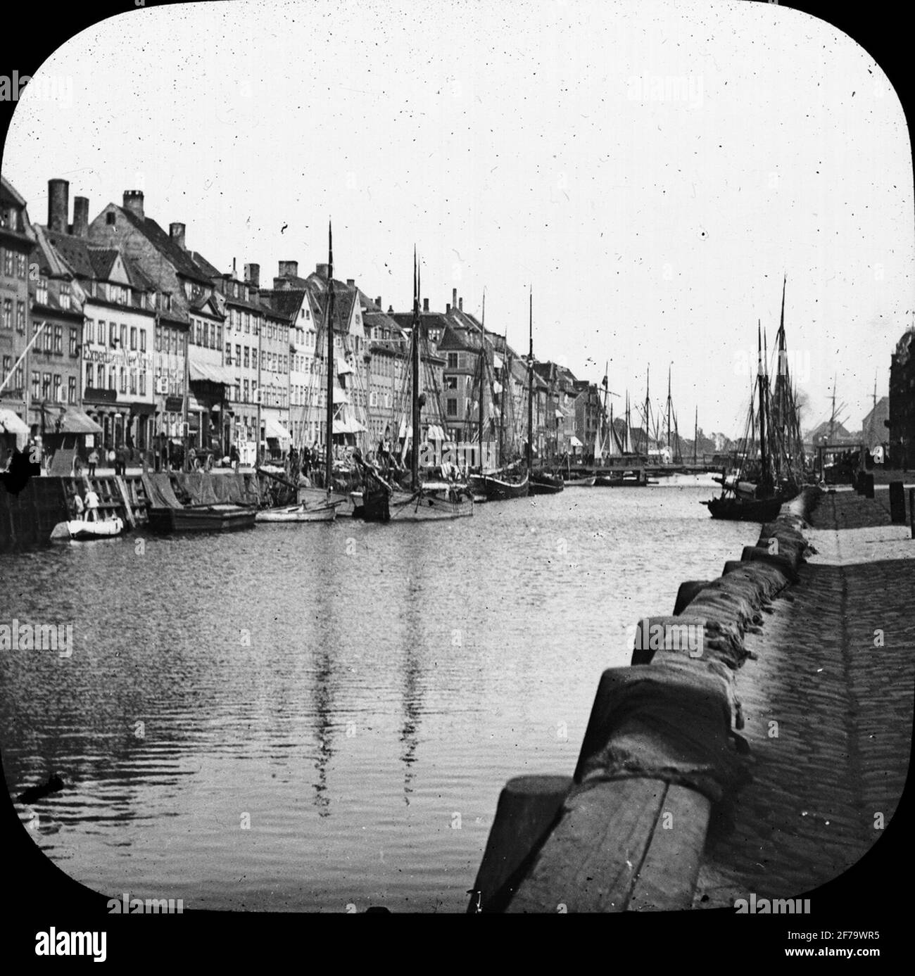 Light image, photography of the harbor in Nyhavn, Copenhagen. Stock Photo