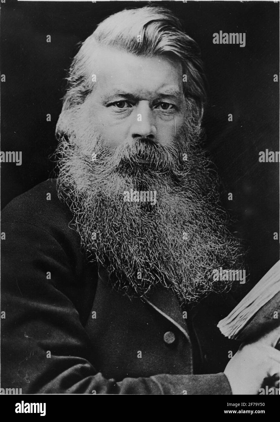 Electrical lighting generally. Portrait of Sir Joseph Wilson Swan. The English inventor of the electric light bulb. Stock Photo