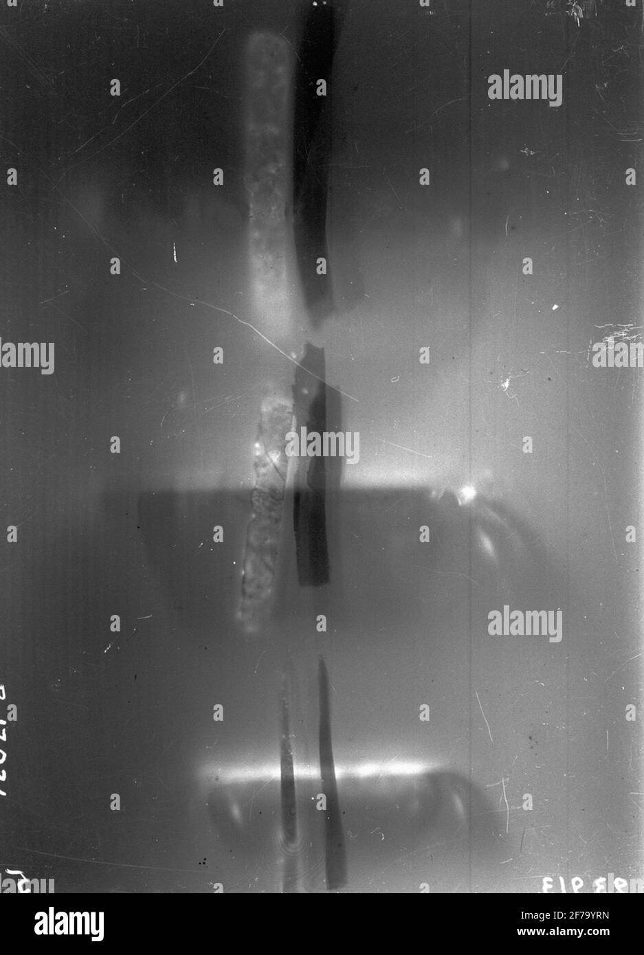 Preparations made from the chemist John Landin. (1861-1920). From radium-containing barium sulfate from 1kg. Ölands slate. Exposition time 30 days. Stock Photo