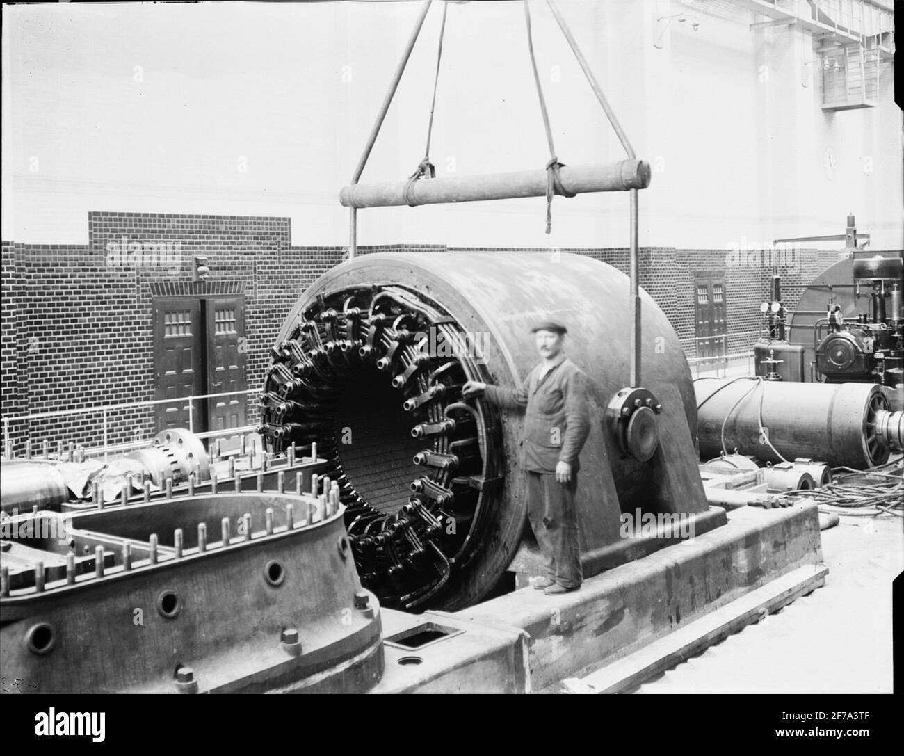The stator to the heat generator (set up on site Stock Photo Alamy