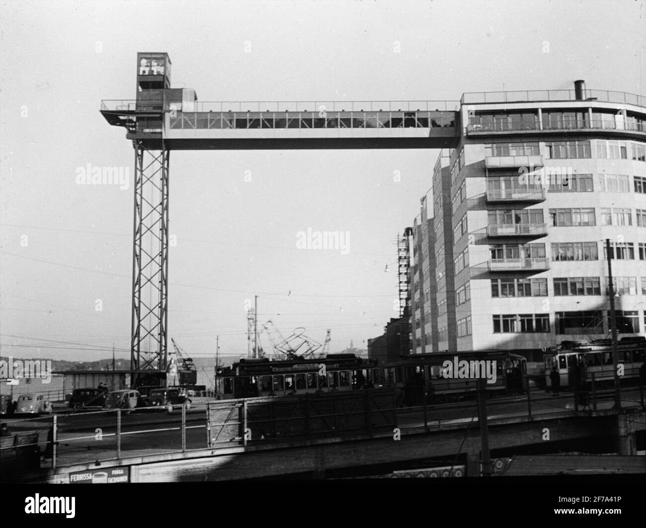 Picture, 'Functionalism' associated collection of images with motifs of architecture, buildings and houses, drawings, design and fashion.katarinaahissen, Slussen, Stockholm. Stock Photo