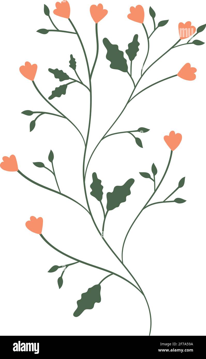 pink flowers with stem design Stock Vector Image & Art - Alamy