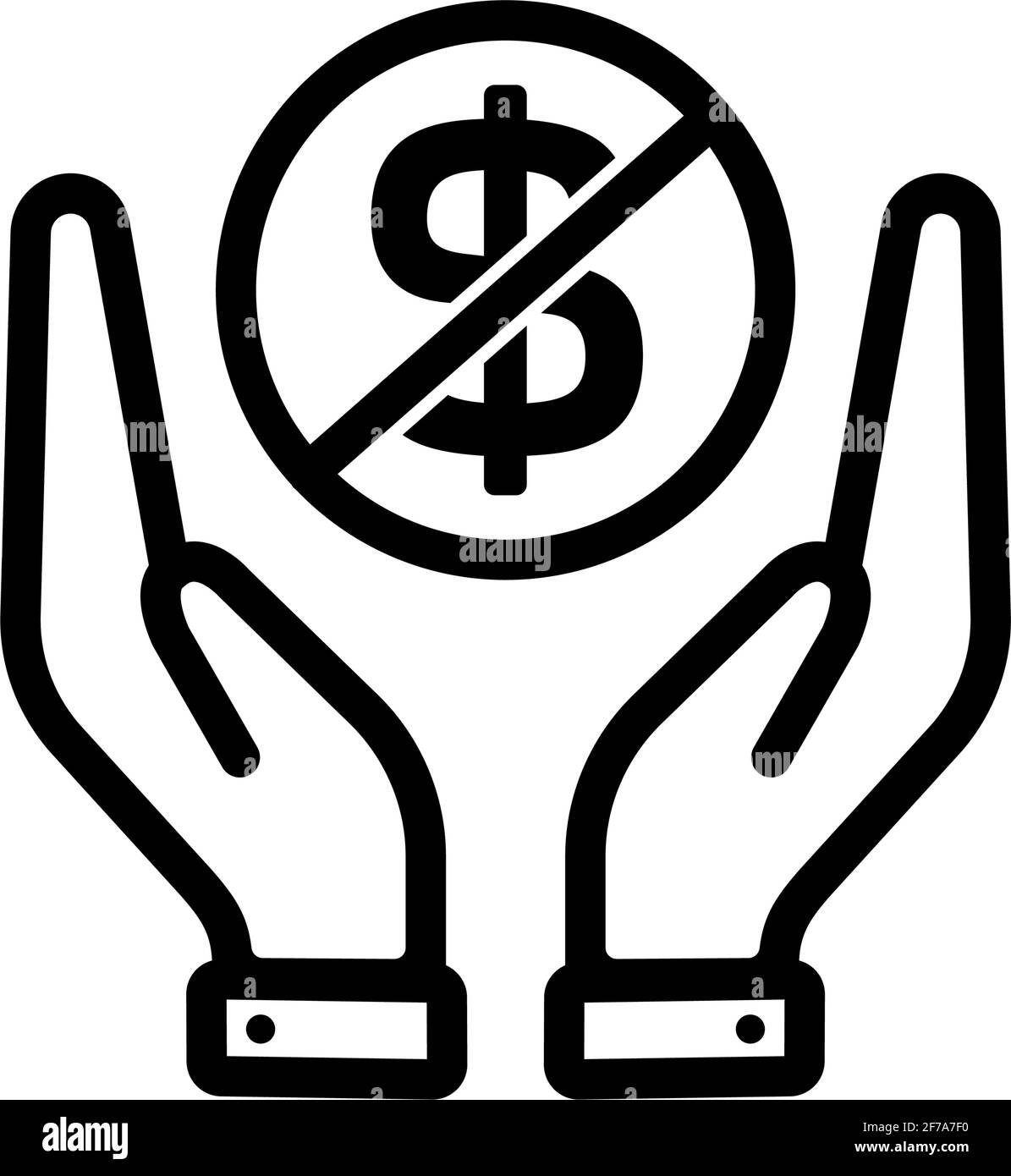 No dollar sign vector icon illustration ( USD ) no exchange, free