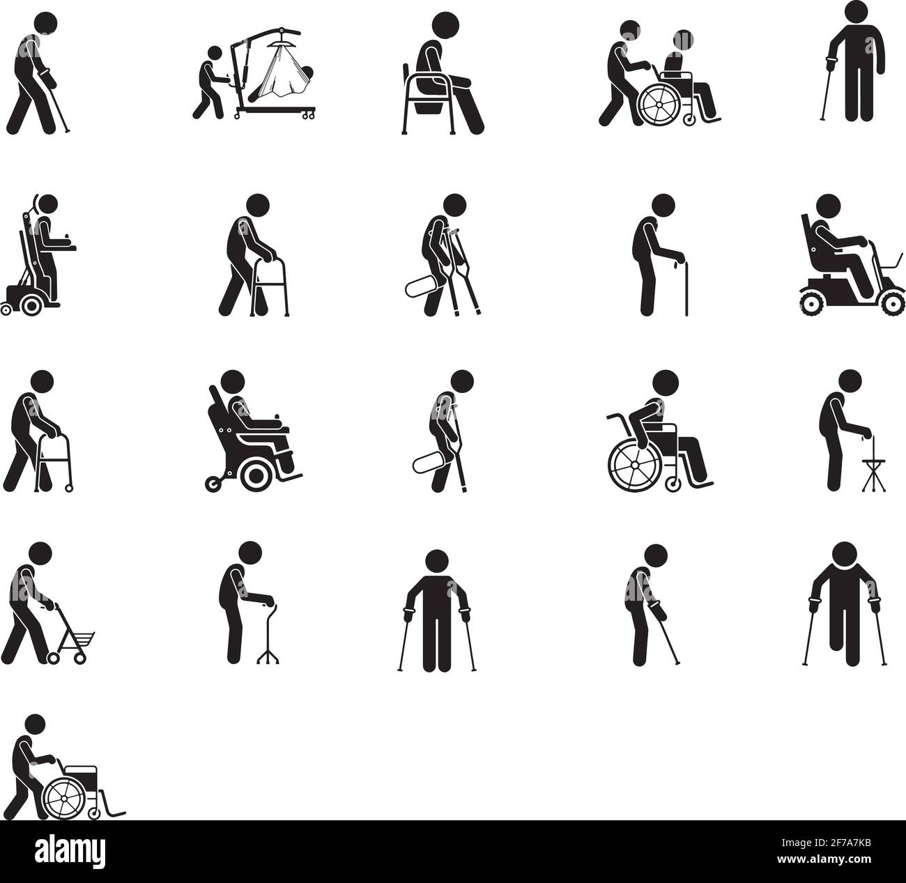 Mobility aids icon set hires stock photography and images Alamy