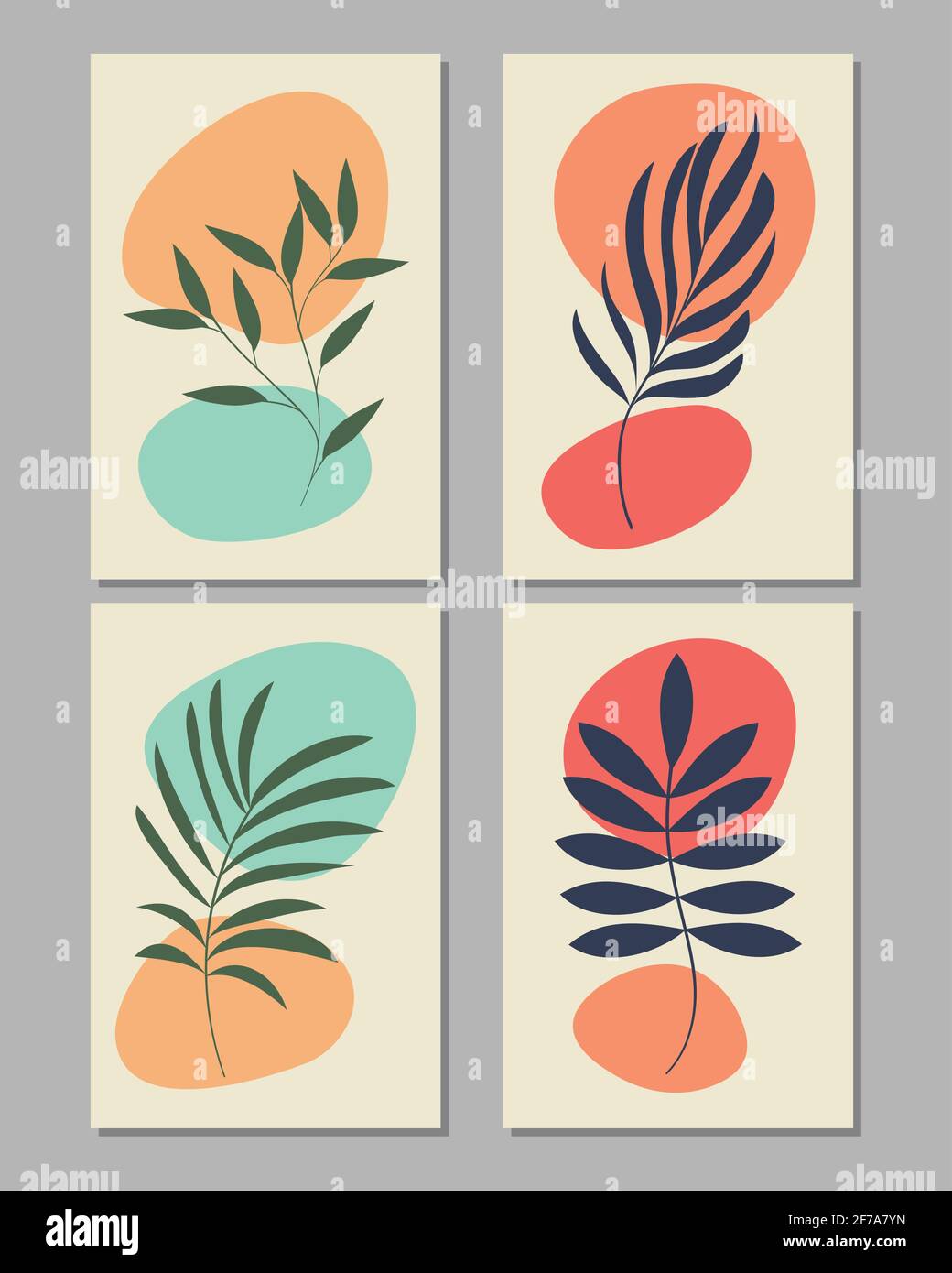 tropical leaves abstract designs set Stock Vector Image & Art - Alamy