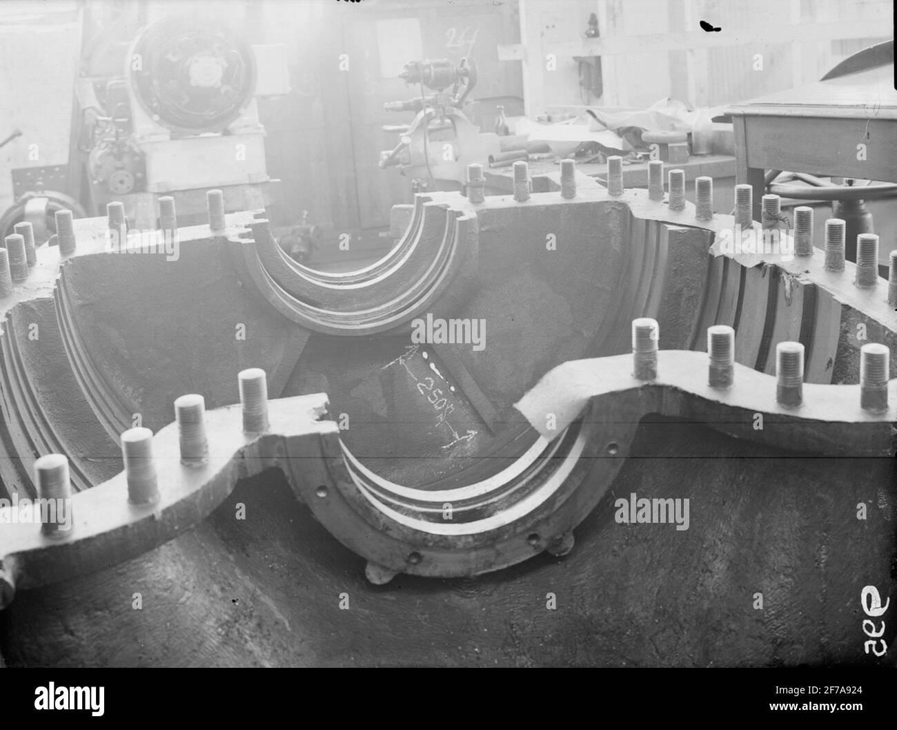 Photograph of crack in turbine house l.o. 3600 Stock Photo Alamy