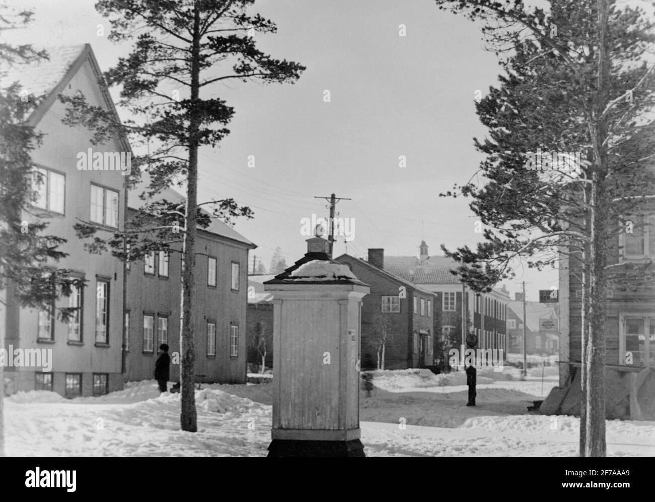 Street image from porjus. The post house T.V. in the picture Stock Photo Alamy
