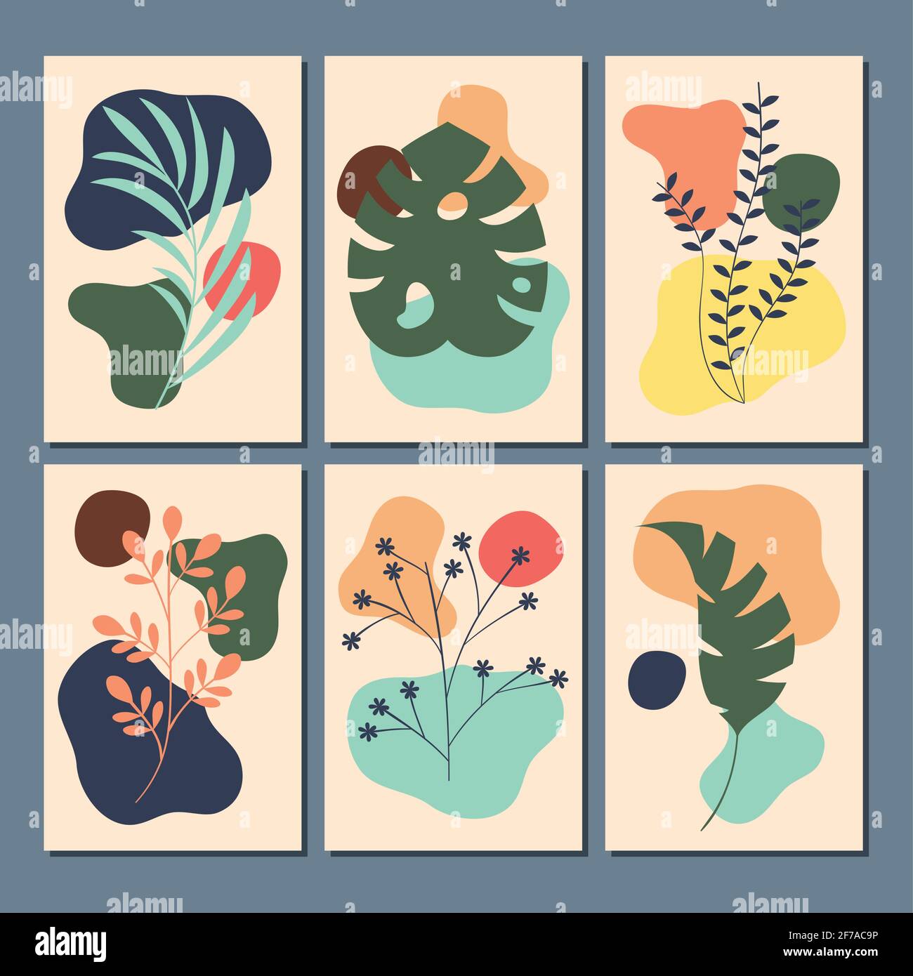 colorful abstract botanical designs set Stock Vector Image & Art - Alamy