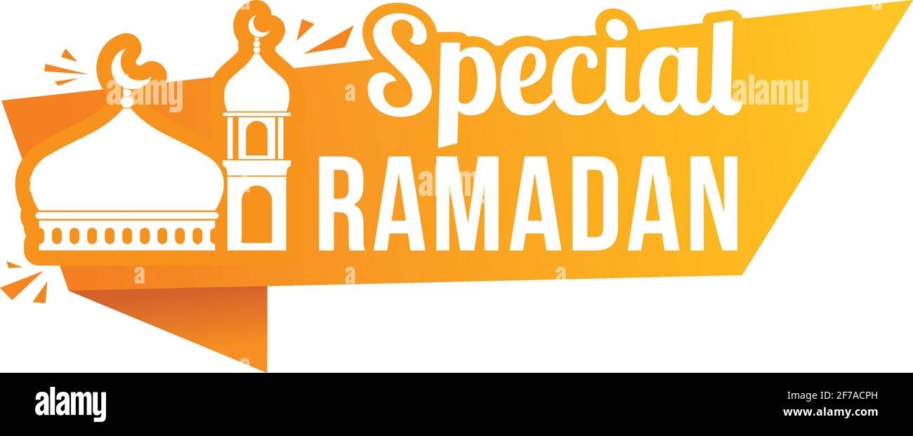 special ramadan label or sticker tag on occasion of Ramadan Kareem and Eid web banner vector illustration Stock Vector