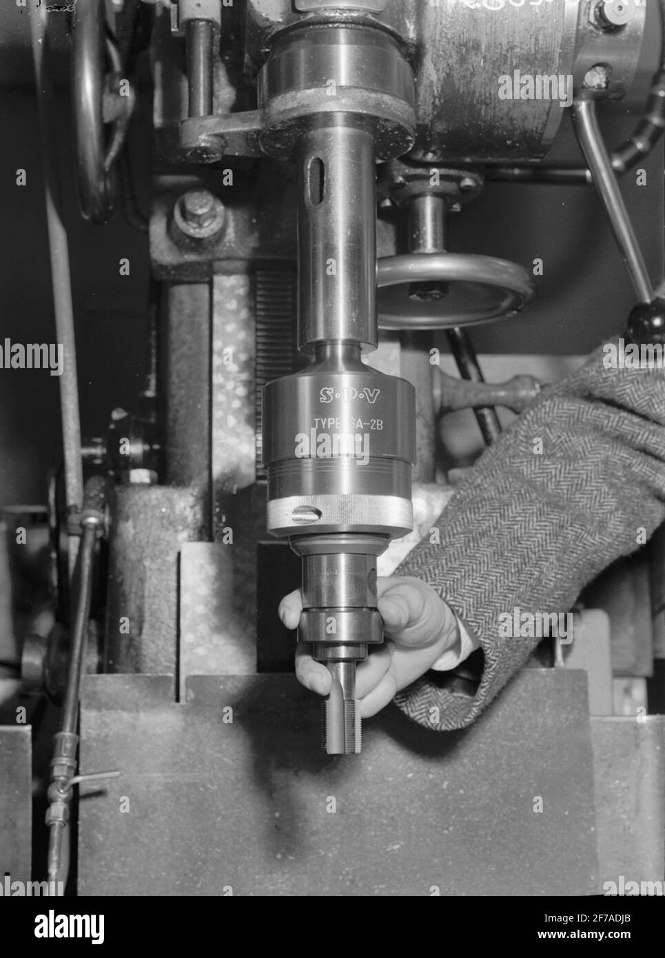 Drill head in machine. >> Stock Photo Alamy