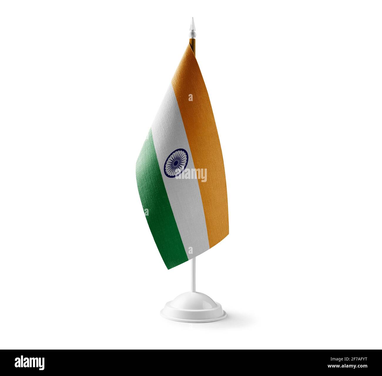 Small national flag of the India on a white background Stock Photo