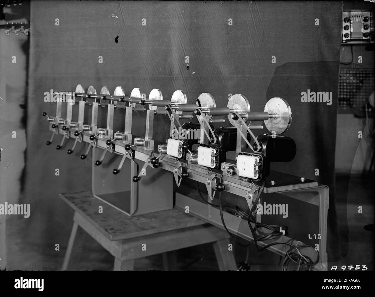 Sewing machine engines testing device Stock Photo Alamy