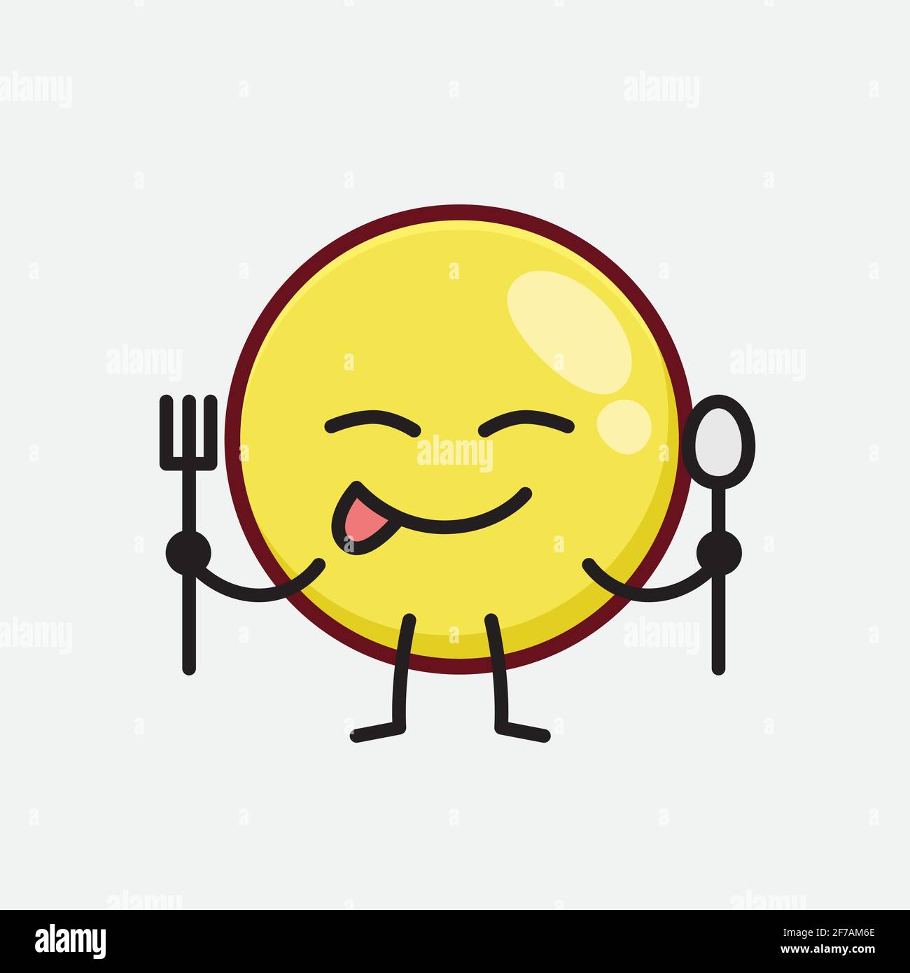 Vector Illustration of Yellow Emoji Character with cute face, simple hands  and leg line art on Isolated Background. Flat cartoon doodle style Stock  Vector Image \u0026 Art - Alamy, image size:1300x1390