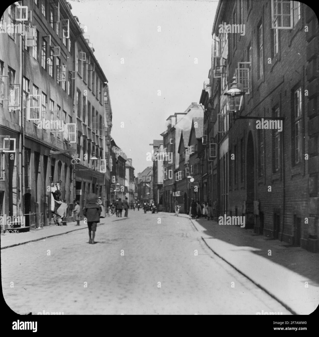 Skiopticone image with motifs from street Copenhagen. Stock Photo