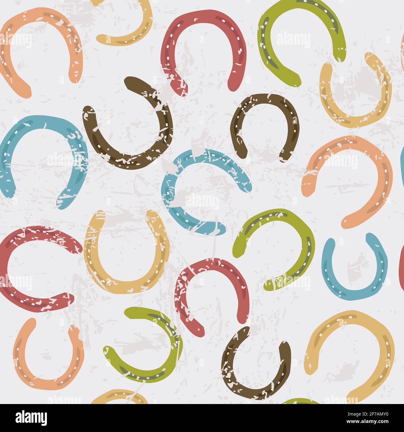 Vintage horseshoes seamless pattern Stock Vector