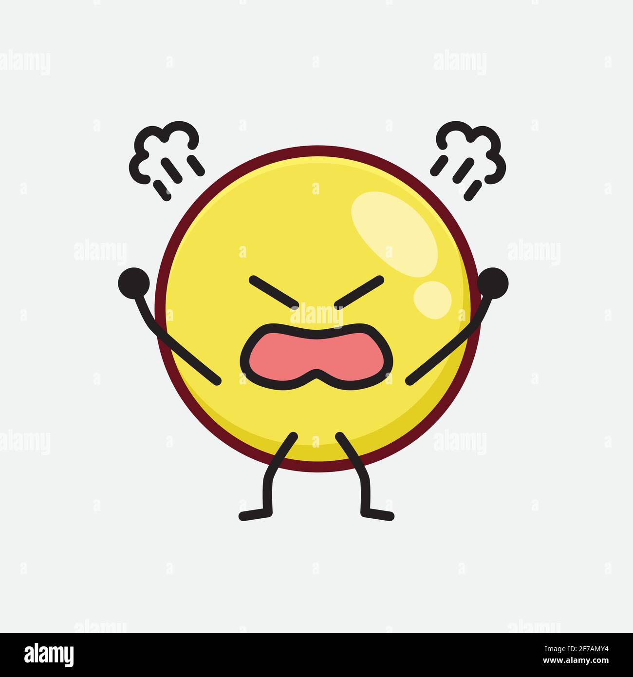 Vector Illustration of Yellow Emoji Character with cute face, simple ...