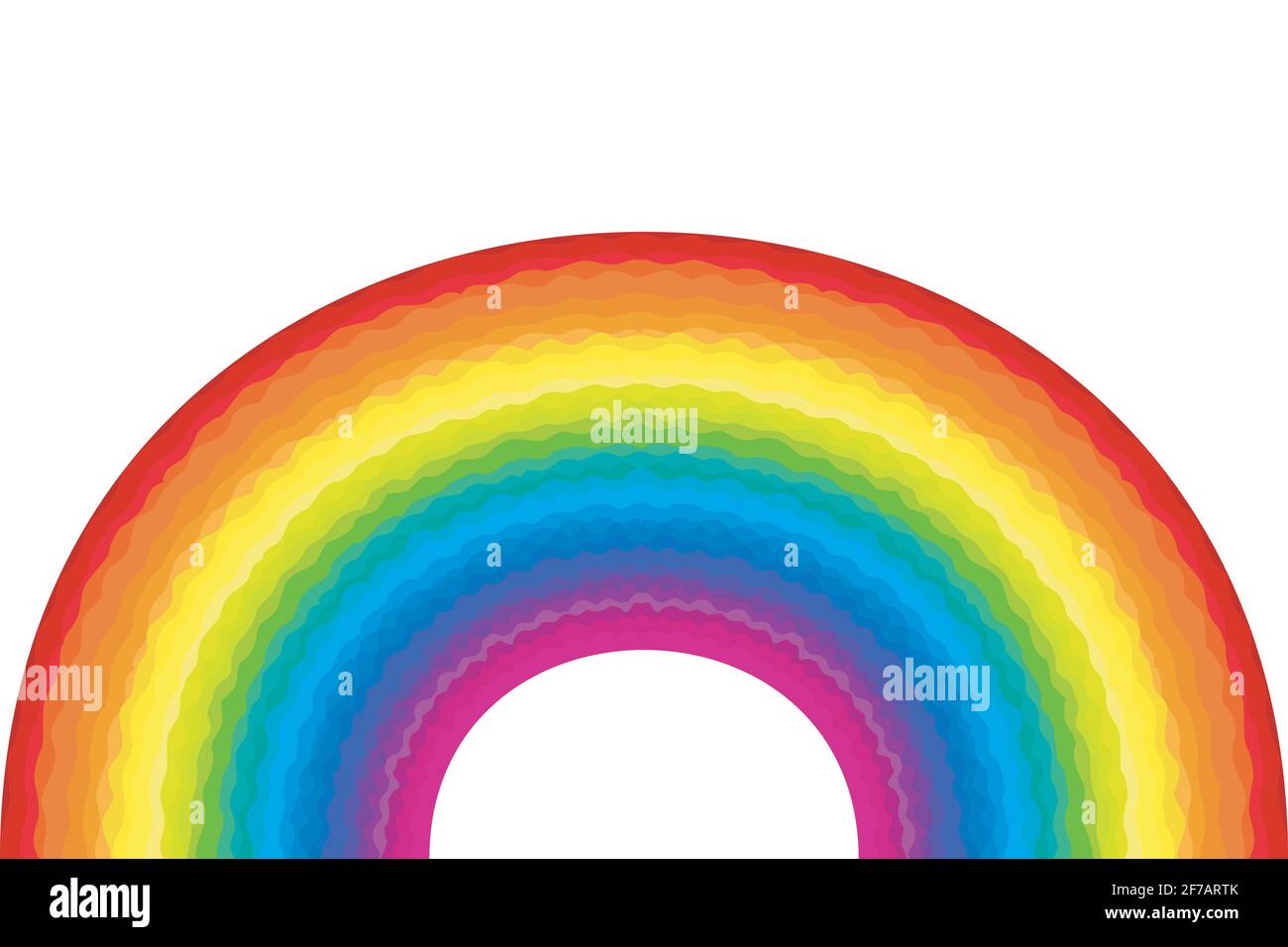 Wavy abstract rainbow over white background Stock Vector