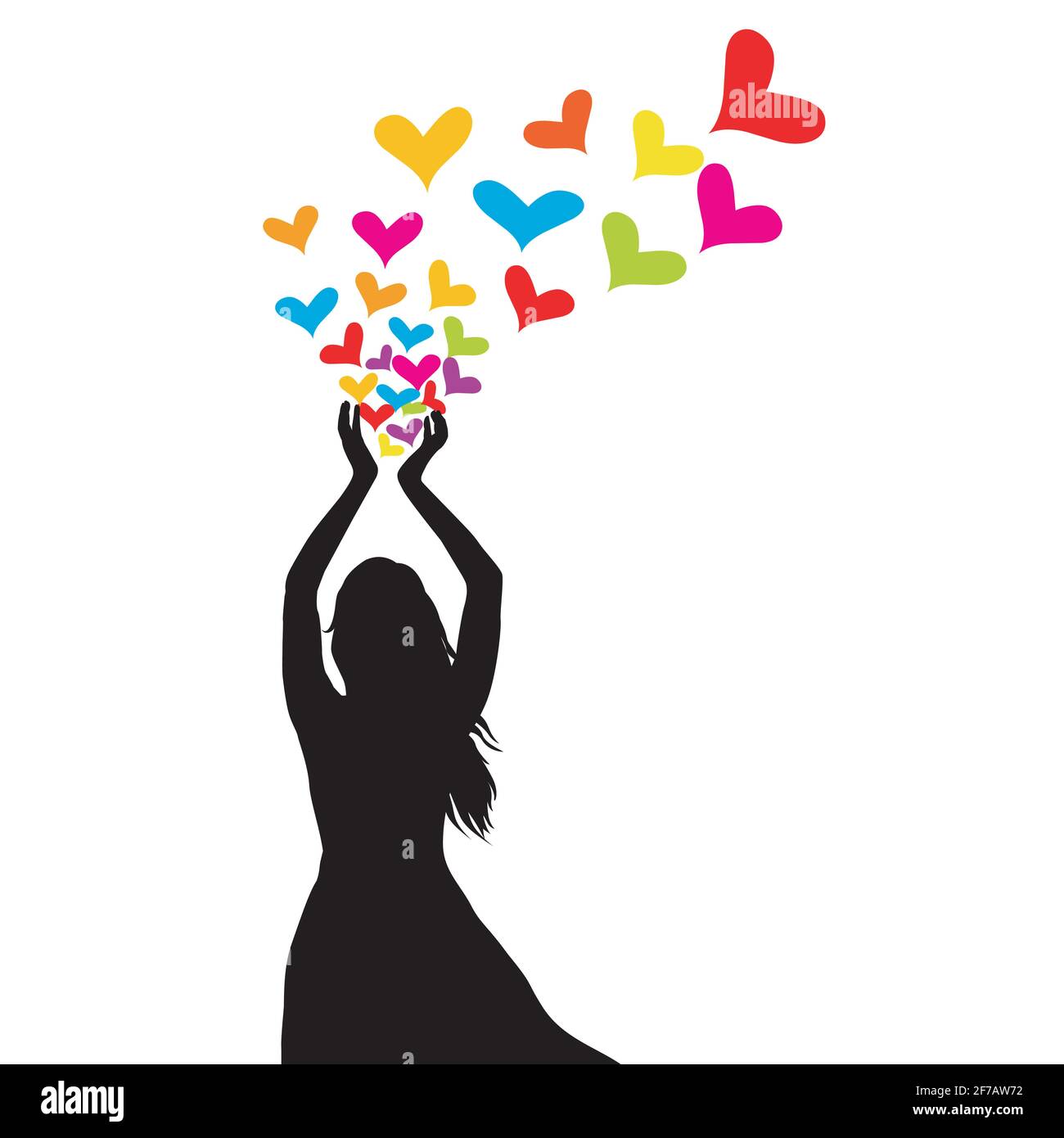 Holding hands silhouette cartoon hi-res stock photography and images ...