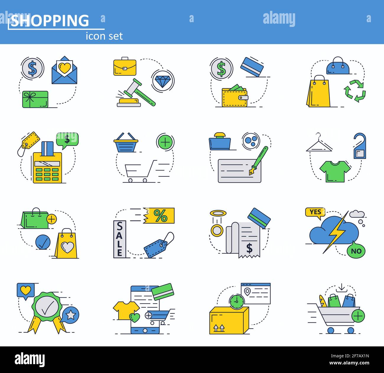 Vector set of Online shopping and digital payments icons in thin line ...