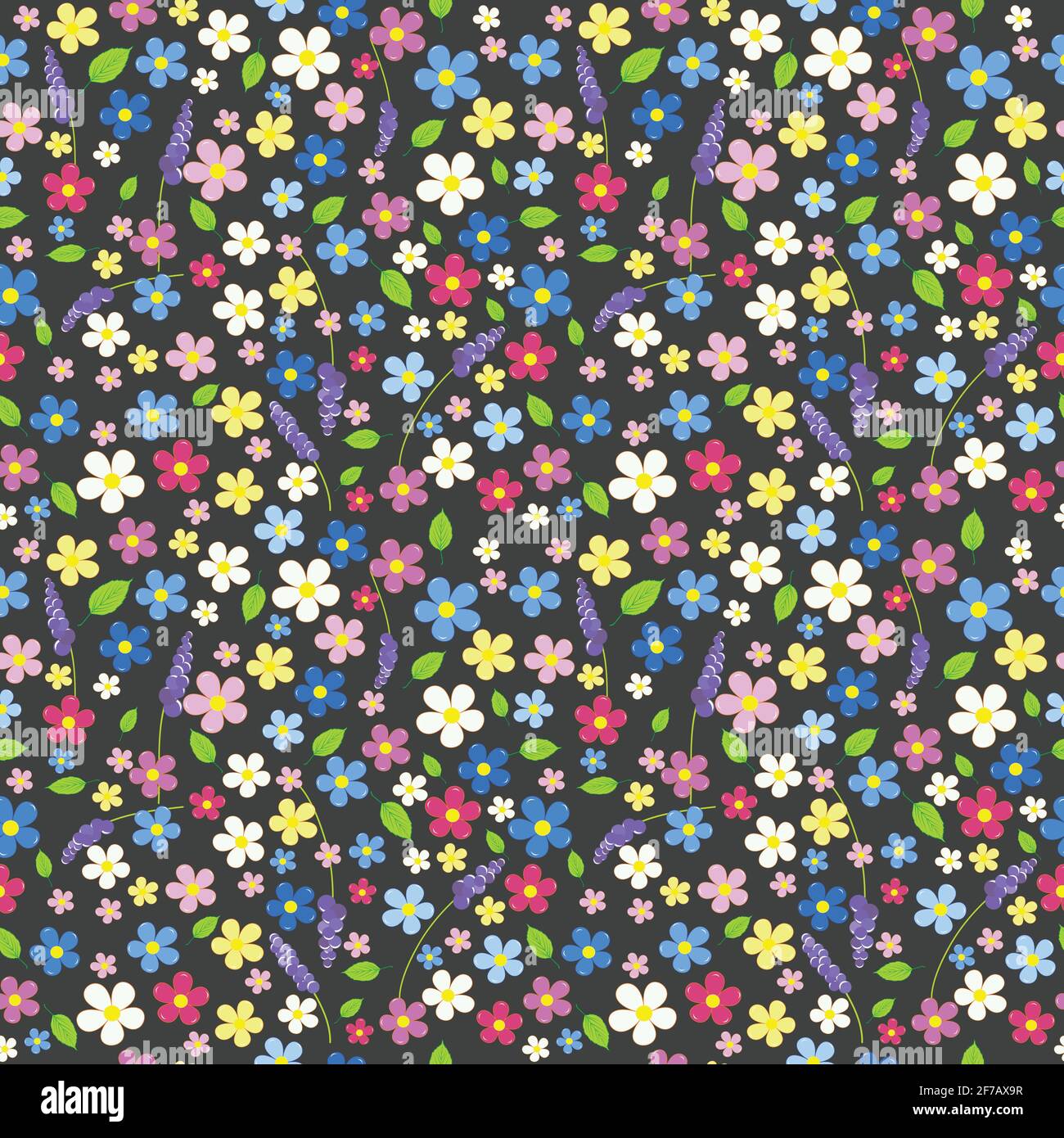 Seamless floral background with summer flowers Stock Vector Image & Art ...